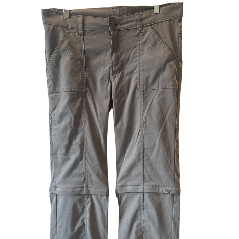 Prana Womens 12 Gray Outdoor Hiking Stretch Monarch Convertible Pants Activewear